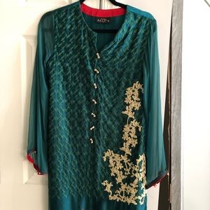 Green shirt kurta